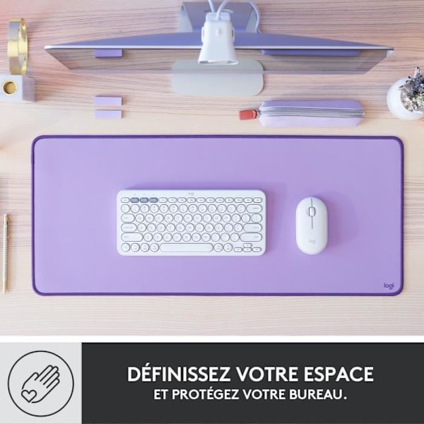 Logitech Large Desk Mat Studio Series Musmatta, multifunktionell och utökad - lavendel