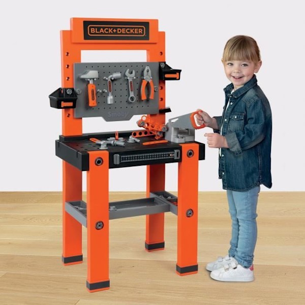 Smoby Black+Decker Bricolo One arbetsbänk för barn - Vit - 3 år och uppåt Svart