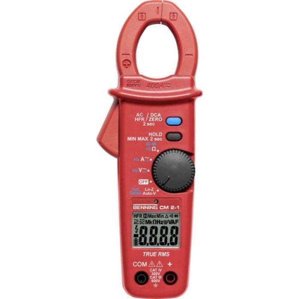 Tångmätare, Benning CM 2-1 digital multimeter CAT IV 300 V, CAT III 600 V Display (antal räkningar): 400