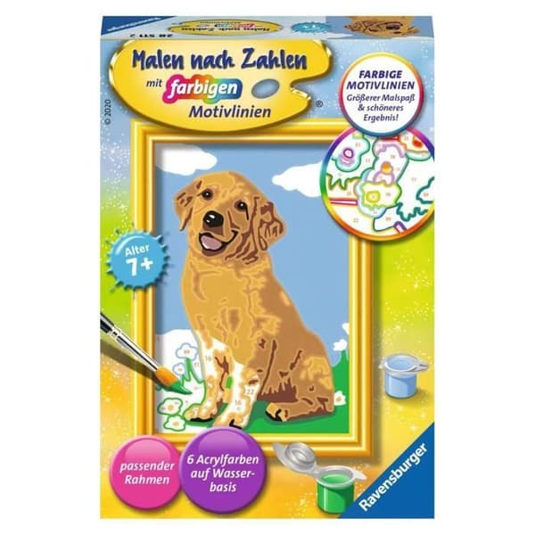 Måla efter nummer - Liten Golden Retriever