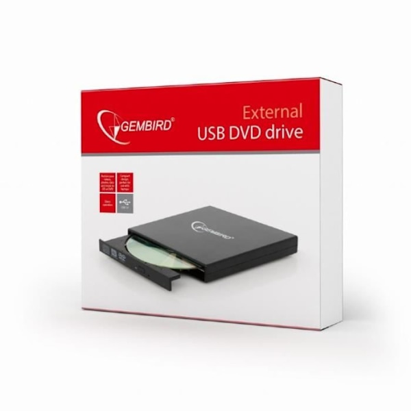 Gembird DVD-USB-02, svart, fack, ISO 9002 CE, DVD±RW, USB 2.