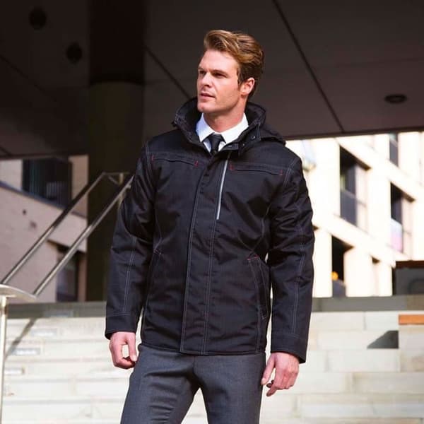 TOPTEX - Robust Black Denim Work Parka - TOPTEX Långa ärmar XL
