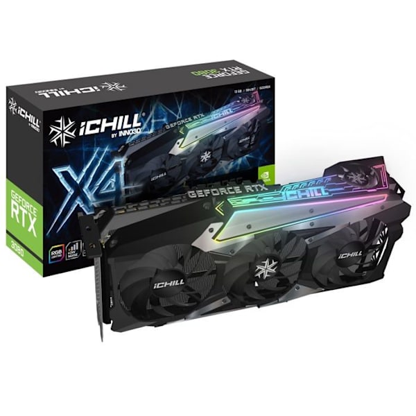 Inno3d internt grafikkort - C30804-126XX-1810VA36H - RTX3080 iChill X4 LHR 12 GB GDDR6X HDMI 3xDP,