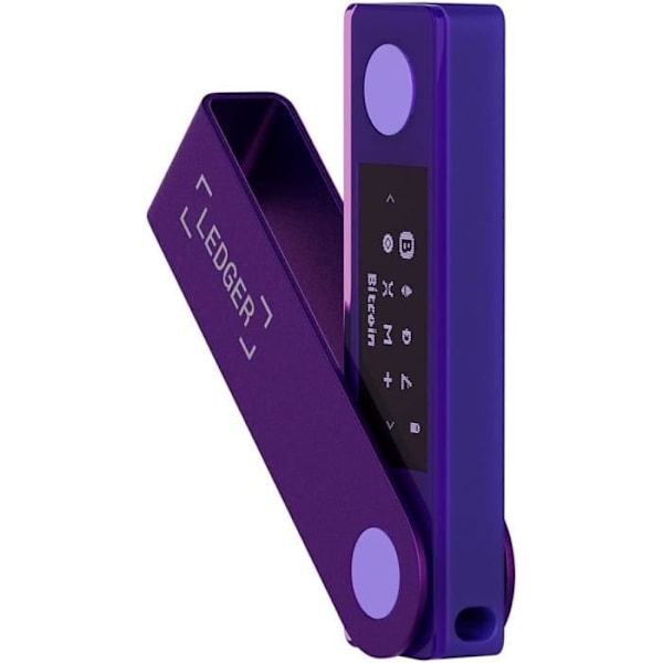 Plånbok Fysisk - Ledger - Nano X - Lila ametist - Bluetooth-kompatibel - Uppladdningsbart batteri Violett ametist, flera färger tillg