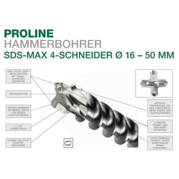 Borr - Hitachi bit - SDS-Max-Bohrer - HIKOKI SDS-Ma x -Bohrer Power Super 18 x 800 mm (GL920 mm)