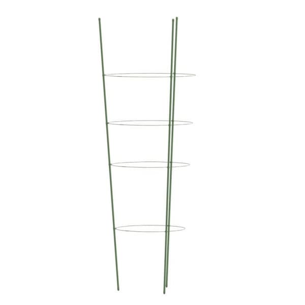 Stöd för trädgårdsväxter 4 ringar 5st Grön 90 cm Stål grön