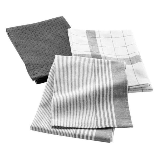 Köksduk - Vibrato - Set om 3 - 50x70 cm - 100% bomull bikupa Kolgrå