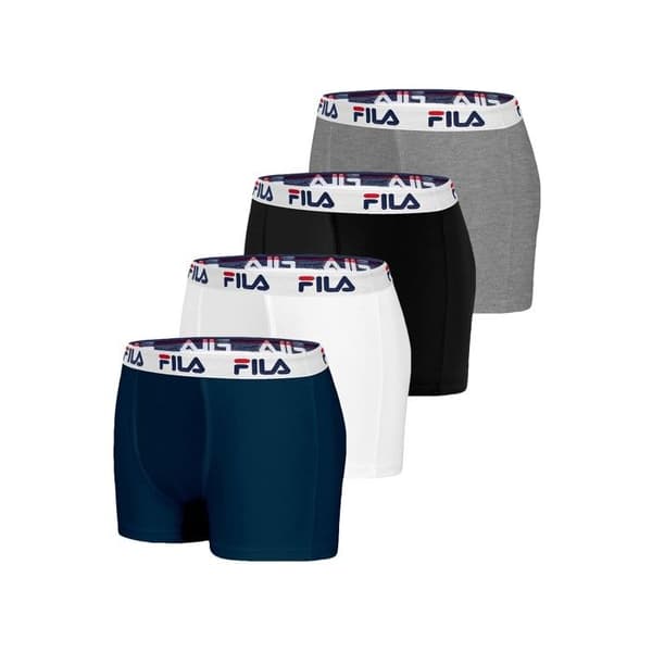 Fila Boxer Herr Caleçon Herr - Grå (Pack om 4) Flerfärgad S