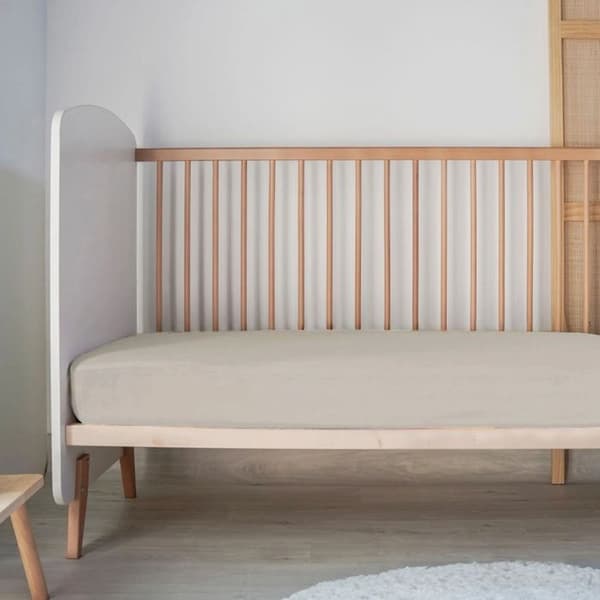 Jersey spjälsängsskydd 100% bomull Sand 40x80x13 cm