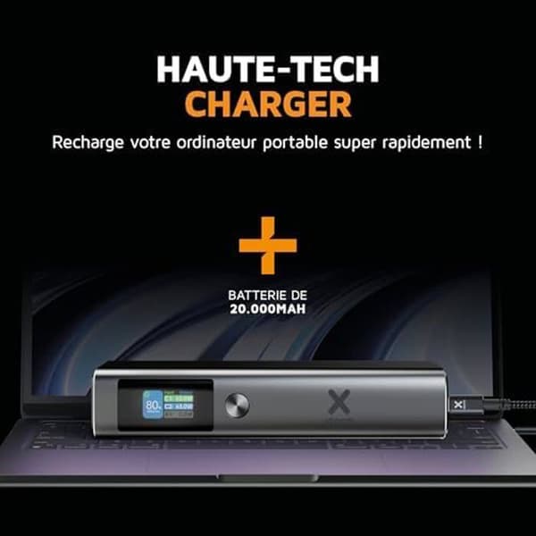 Extern batteri - XTORM - Nova Pro - 20 000 mAh - 130W (100W USB-C PD) - Aluminiumhölje grå