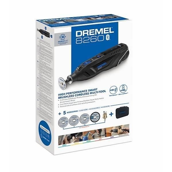 Dremel 8260 anslutet sladdlöst multiverktyg - 5 tillbehör ingår Blå