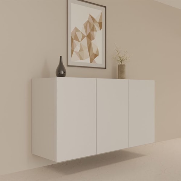 Upphängd skänk 3 dörrar 160x36x60 cm vit - DALLYN Vit