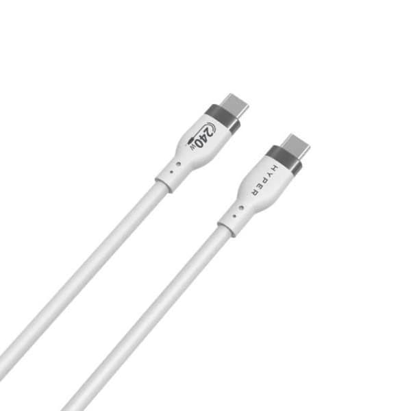 USB-C laddningskabel - HYPER - 2 m - Vit - USB 2.0 - USB-C kompatibilitet