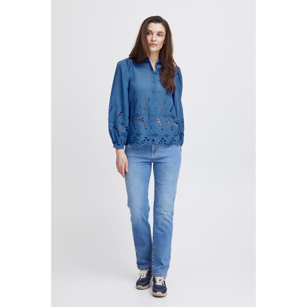Blus dam Pulz Jeans Karla blå mössa XS
