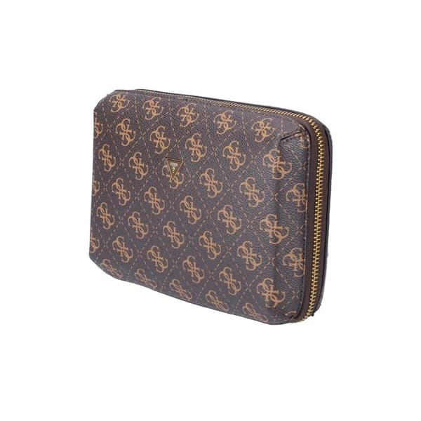 Trousse Guess Herr Modena logotyp 4G Brun läder brun