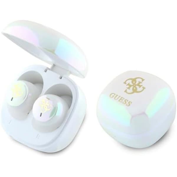 Bluetooth TWS in-ear hörlurar - CG MOBILE - Guess - Iridescent - Bluetooth 5.3 - IPX5 Vit