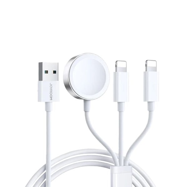 Trådlös laddare för Apple Watch, USB till 2x Lightning, 3,5 W, 1,2 m - JoyRoom (S-IW007) - Vit Vit