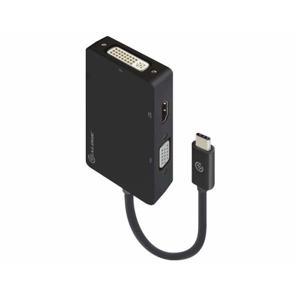 Alogic audio - videoadapter - UCVGDVHD-ADP - Adapter USB-C 3In1 -> HDMI VGA svart Svart