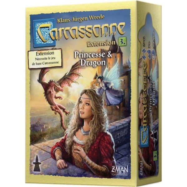 Z-Man-spel | Carcassonne - Expansion 3 Princess &amp; Dragon | Brädspel | Från 7 år | 2 till 6 spelare | 40 minuter