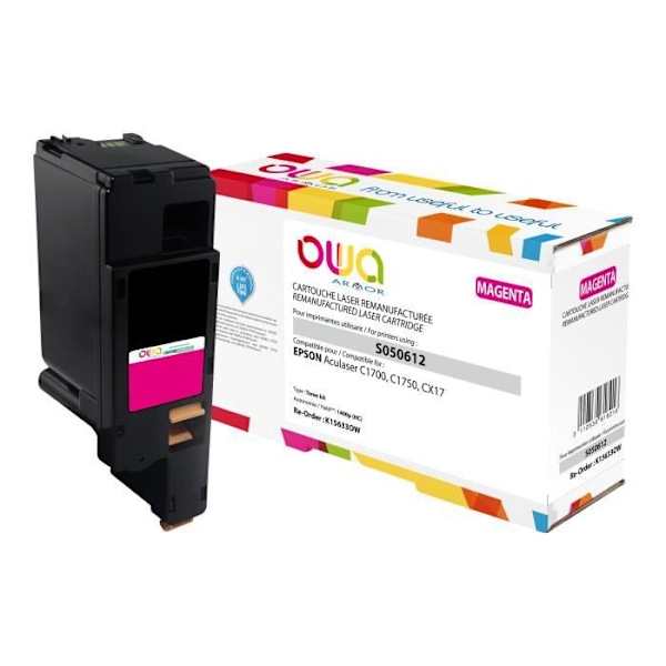 OWA Magenta renoverad tonerkassett (alternativ för: Epson C13S050612) för Epson AcuLaser C1700, C1750N, C1750W,...