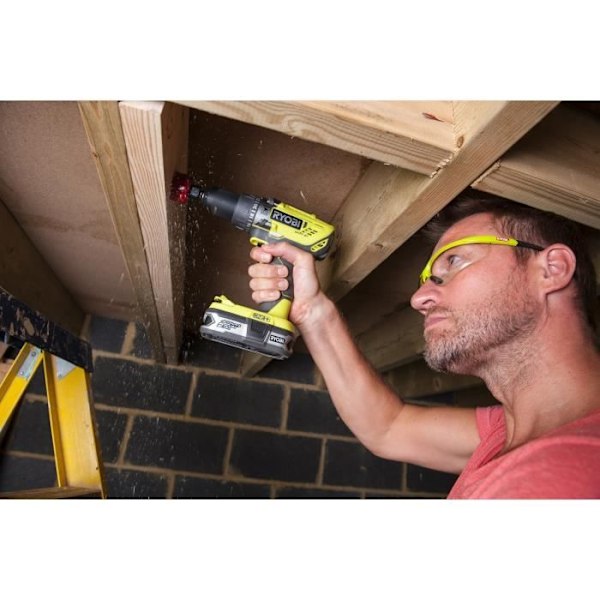 RYOBI 2-växlad 18V ONEPLUS hammarborrmaskin - 2x 2,0 Ah R18PD3-220S LithiumPlus-batterier Grön