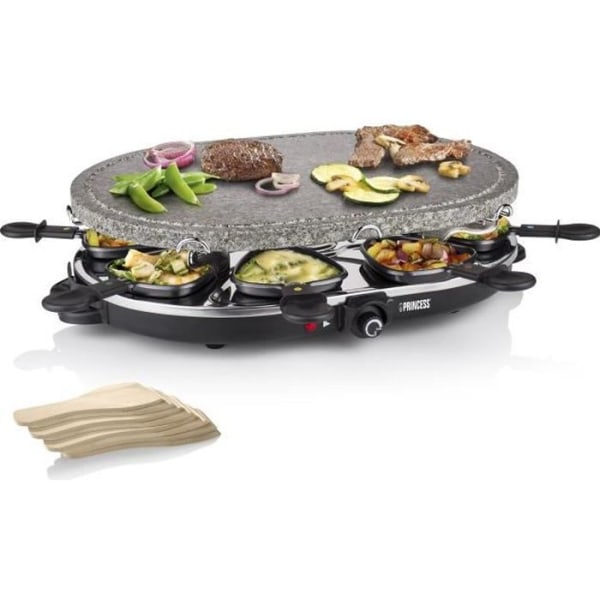 Princess 162720 raclettegrill i sten - Oval - 8 personer - 1200 W
