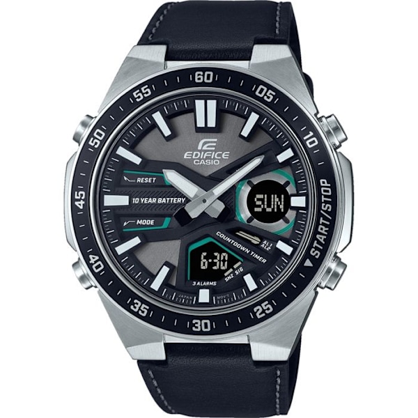 Klocka - Casio - Edifice EFV-C110L-1AVEF - Svart läder - Kvarts - WR 100mt Svart
