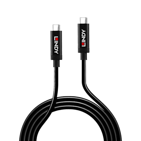 USB-kabel - LINDY - USB 3.2 Gen2 - USB-C hane - 5 m - Svart