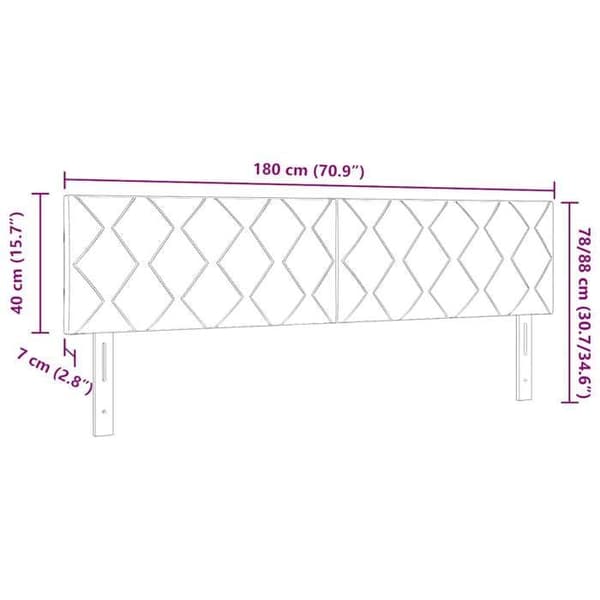 vidaXL Huvudgavel Mörkblå 180 cm Sammet 42007278