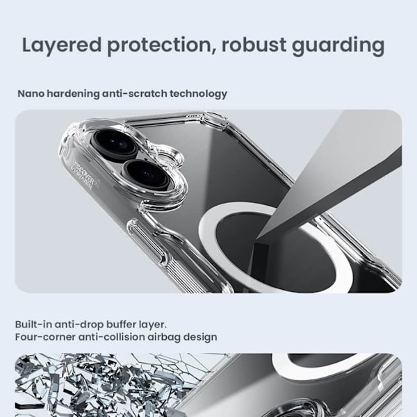 Skyddsfodral - Nillkin - iPhone 16 Plus - TPU - Semi-styv - Blå Blå
