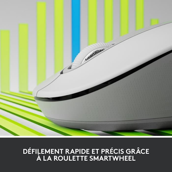 Souris - Trådlös - Logitech - Signature M650 L - Högerhänt - Vit