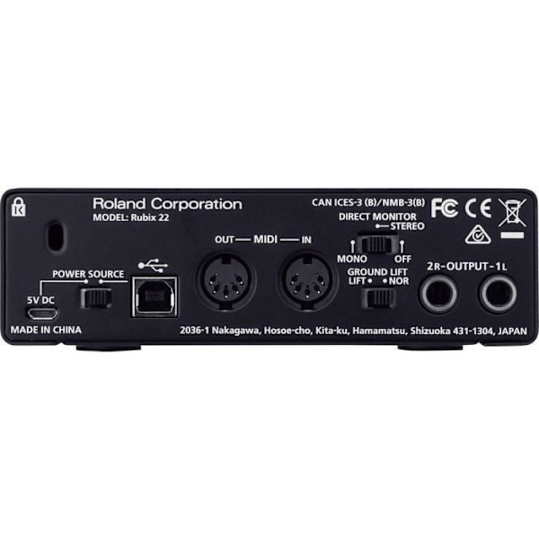 Ljudgränssnitt - ROLAND - Rubix22 - USB-driven - 2 ingångar - 2 utgångar
