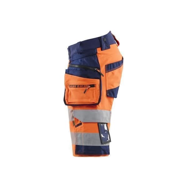 Högsynlighets stretch 4D skyddsshorts Blaklader Orange/marinblå 48