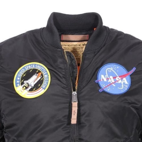 Blouson - Alpha Industries - Svart - Nylon - Orange foder - Herr Svart M