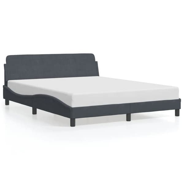 vidaXL Dover sängram mörkgrå 160x200 cm sammet 373213 Mörkgrå