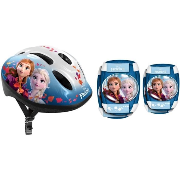 Hjälm + Knäskydd + Armbågsskydd FROZEN II - Storlek 50-56 cm SNÖKONNINGEN 2