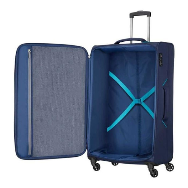 American Tourister Holiday Heat - Spinner resväska, 79,5 cm, 108 L, TSA-lås, blå (marinblå)