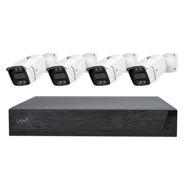 PNI House IPMAX POE 3LR NVR videoövervakningskit med 4 POE-portar och 10 i ONVIF-nätverk och 4 kameror