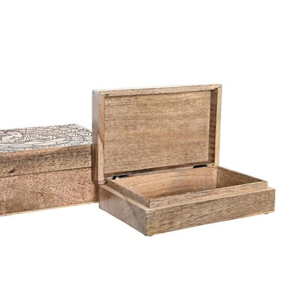 smyckeskrin brun mangoträ 25 x 17 x 9 cm mörkbrun (2 enheter)