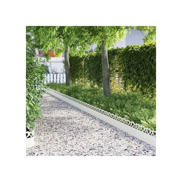 Gräsmattskant i stål - vidaXL - 30 bitar - Vit - 103x0,05x22 cm - Hållbar - Utomhusbruk Vit