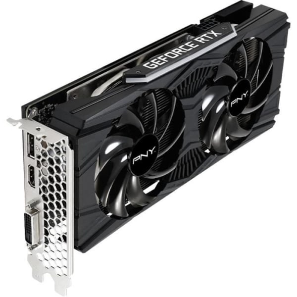 Grafikkort - PNY - GEFORCE RTX2060 - 12 GB - GDDR6 - PCIE 3.0 - HDMI / DP / DVI-D (VCG206012DFPPB) Svart