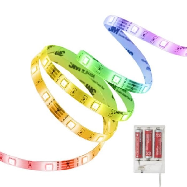 LED-ljusslang - Xanlite - 1m - Flerfärgad - Batterier ingår - 345 lumen Flerfärgad