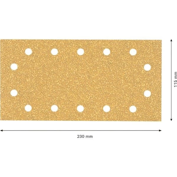 Bosch Professional 50x Slipablader Expert C470 med 14 hål för hårt trä, träfärg, 115x230 mm, korn 40