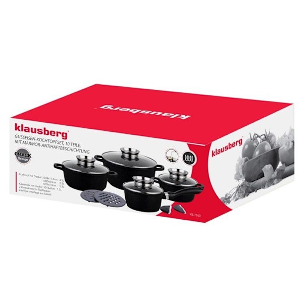 SET 12 DELAR GRANITGRYTOR KLAUSBERG KB-7360