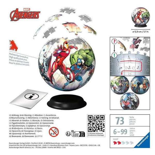Puzzleboll 72 bitar: Marvel Avengers