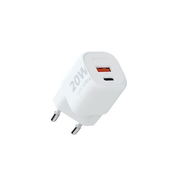20W GaN² Vit XTORM väggladdare - XT-XEC020 - Dubbel port - Kompakt och lätt Vit