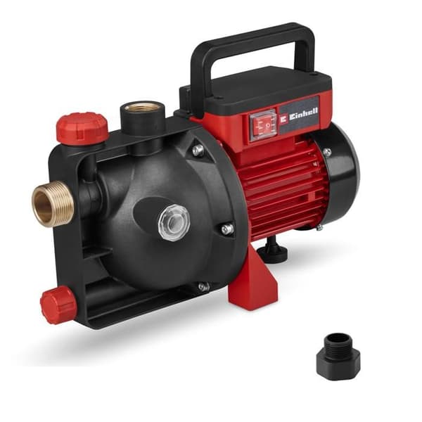 Einhell Vattenpump GC-GP 6050 ECO PLUS (600 W, max. flöde 5000 L/h) med universell adapter 33,3 mm Röd