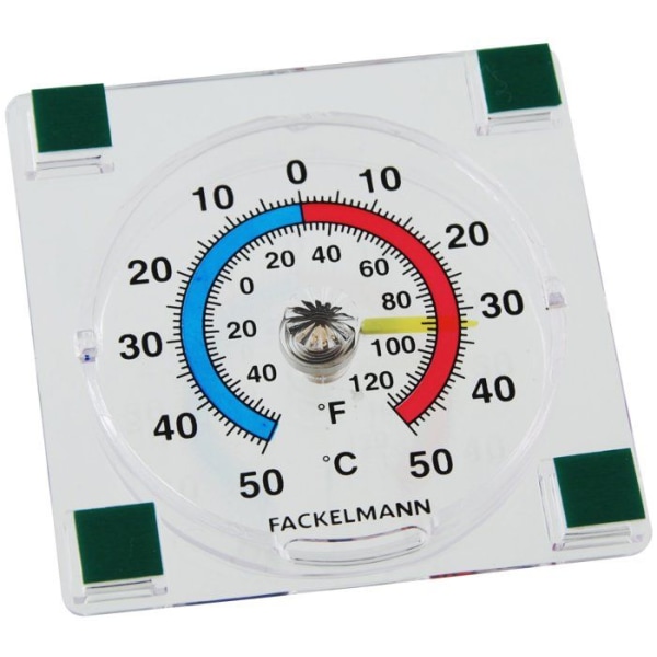 Termometer - regnmätare - barometer Fackelmann - 63751 - Tecno fönstertermometer Vit/Multicolor 7,7 x 7,7 x 2,3 cm