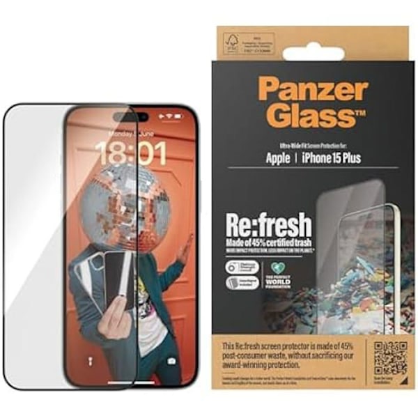 Skärmskydd - PANZERGLASS - UWF Refresh - Härdat glas - Transparent - Represistent Transparent
