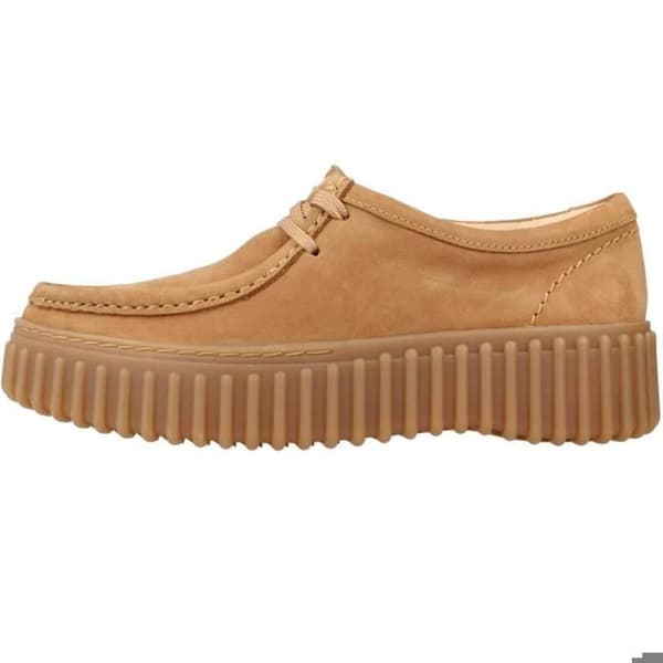 Clarks Torhill Bee dam - skor i ljusbeige läder, textilfoder ljusbrun 39